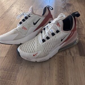Nike Air Max 270 White and Red Sneakers